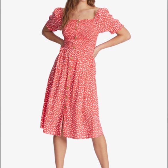Roxy Sunshine Mind Woven Dress in Hibiscus Wild Dots size XS - Picture 1 of 4